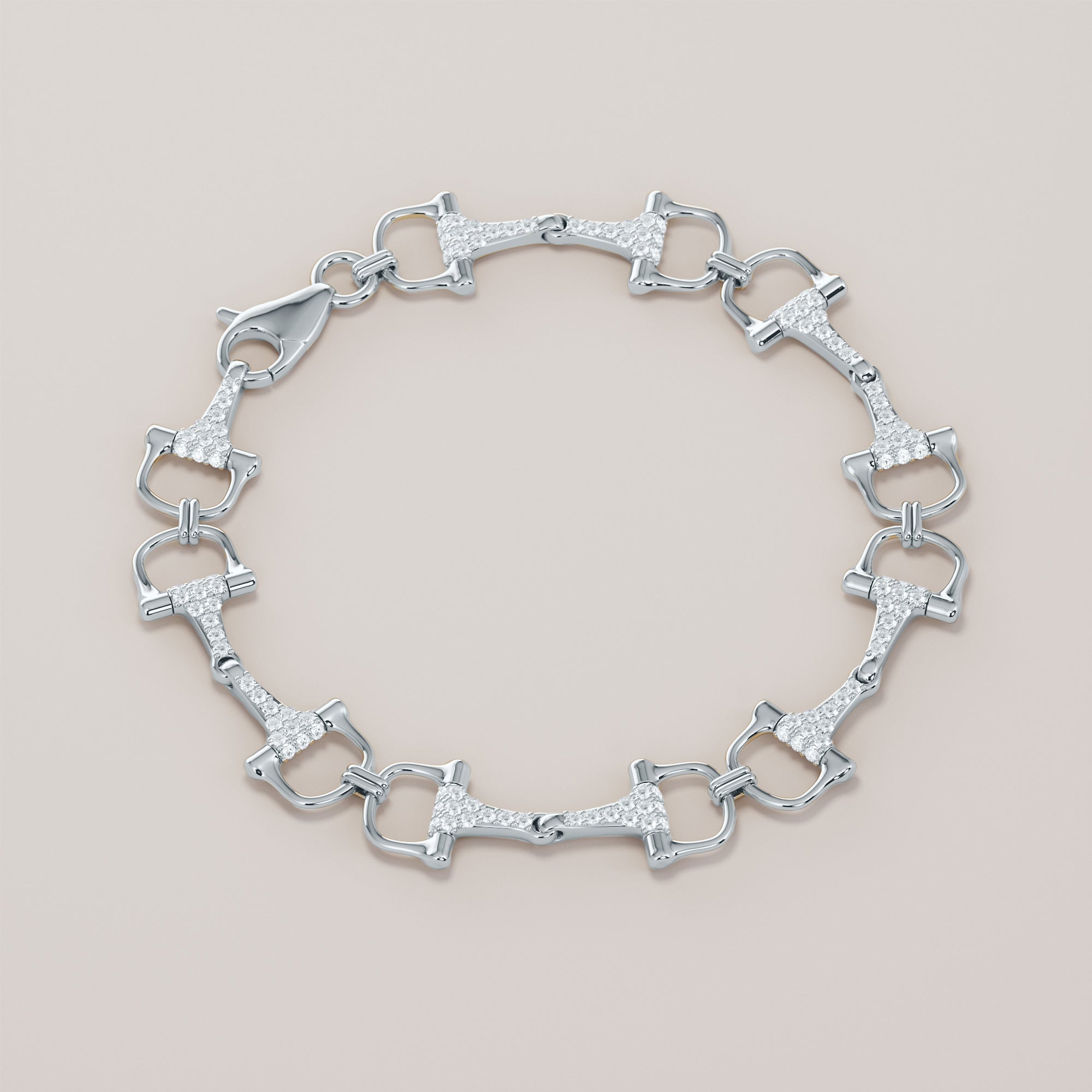 Bits Bracelet With White Diamonds - Gold