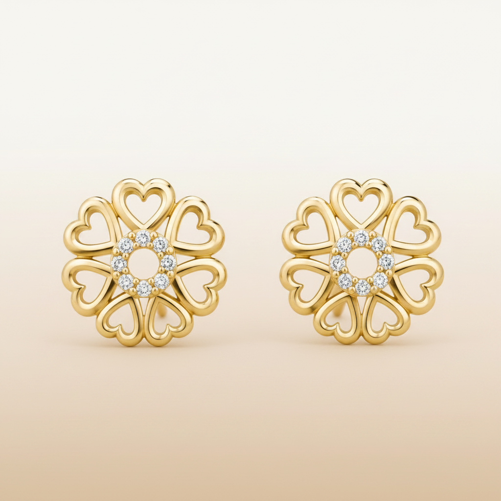 Solen Heart Spurs Stude Earrings