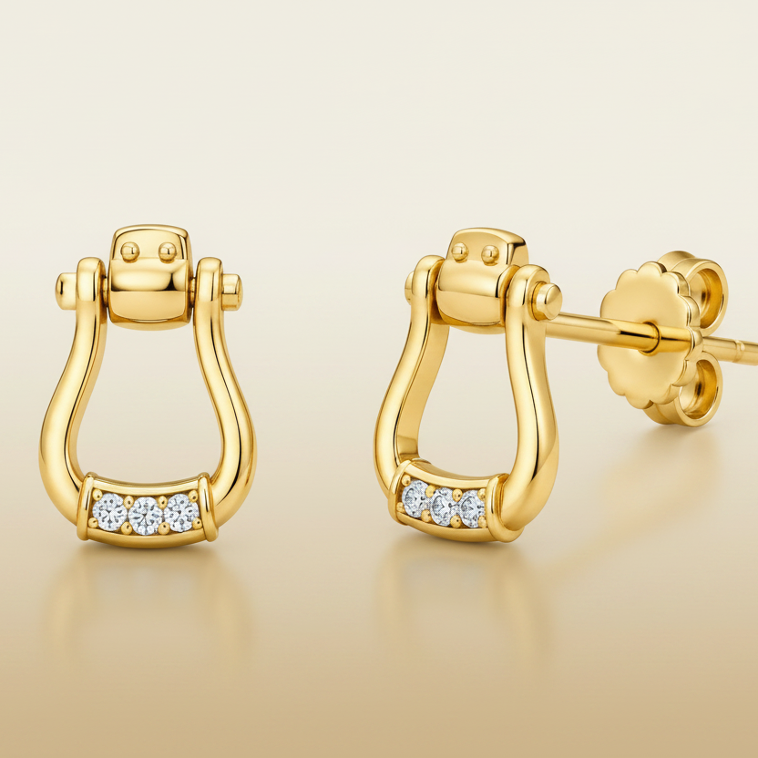 Rayne Stirrup Stud Earrings