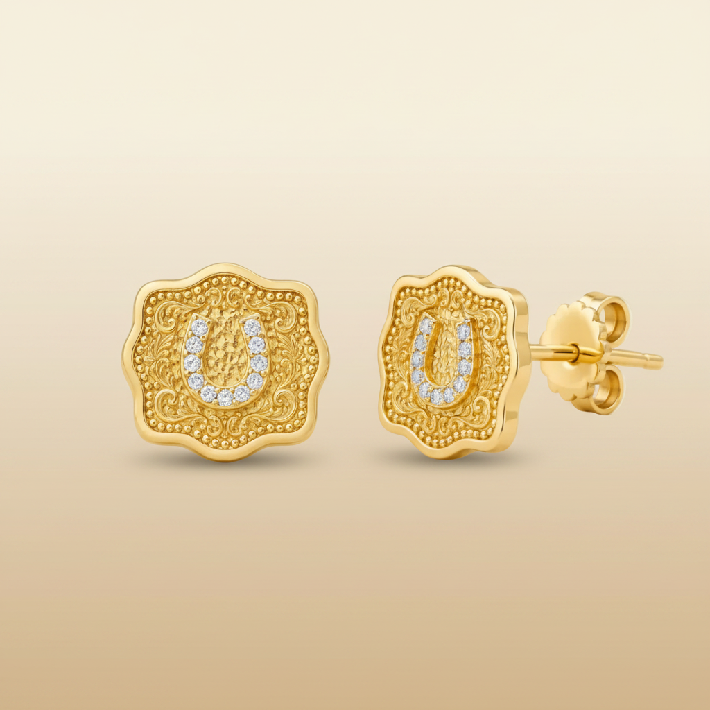 Auren Horseshoe Buckle Stud Earrings