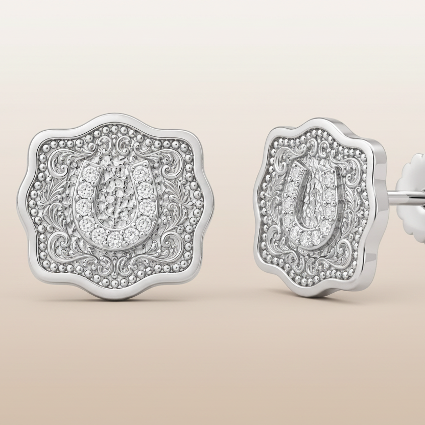 Auren Horseshoe Buckle Stud Earrings