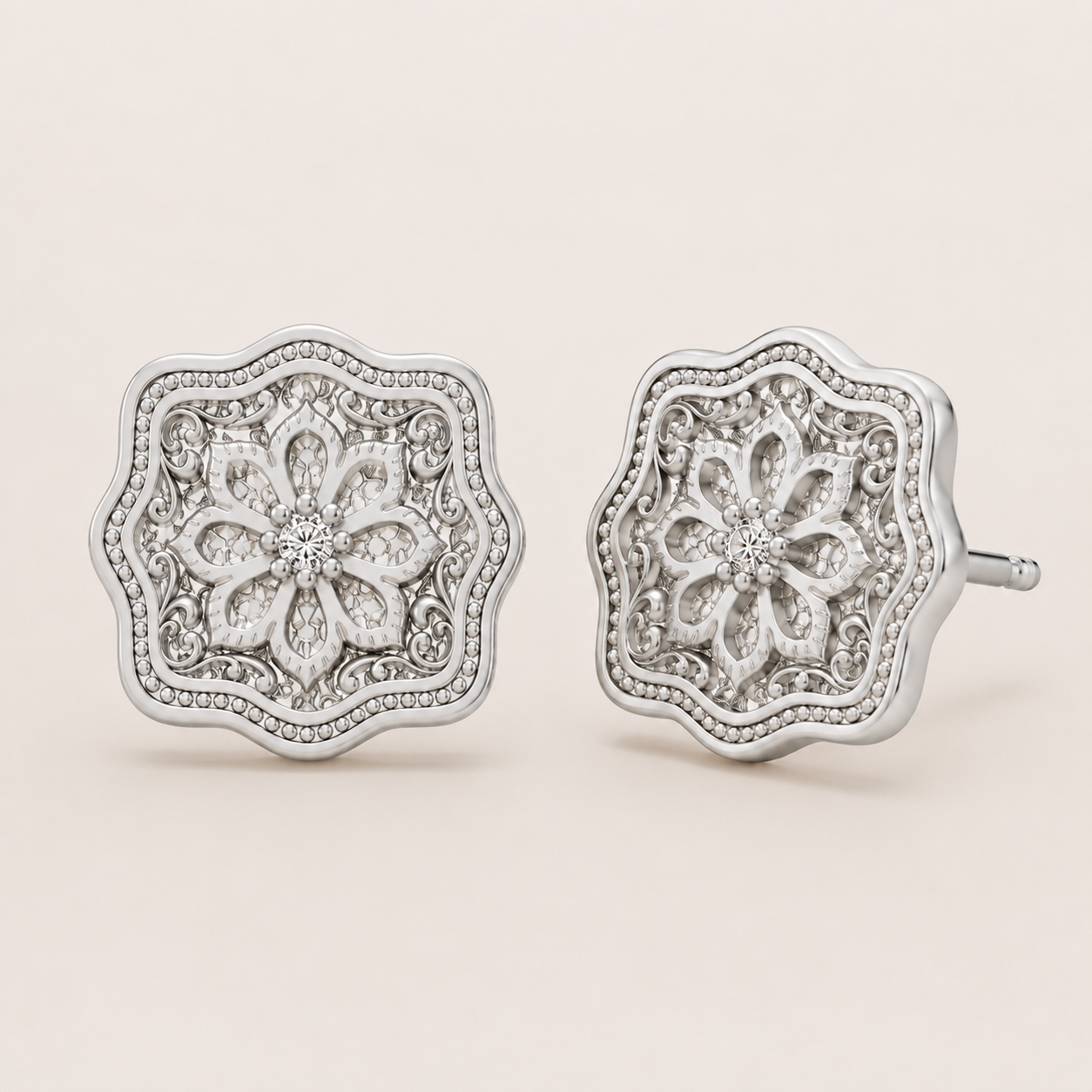 Auren Floral Buckle Stud Earrings