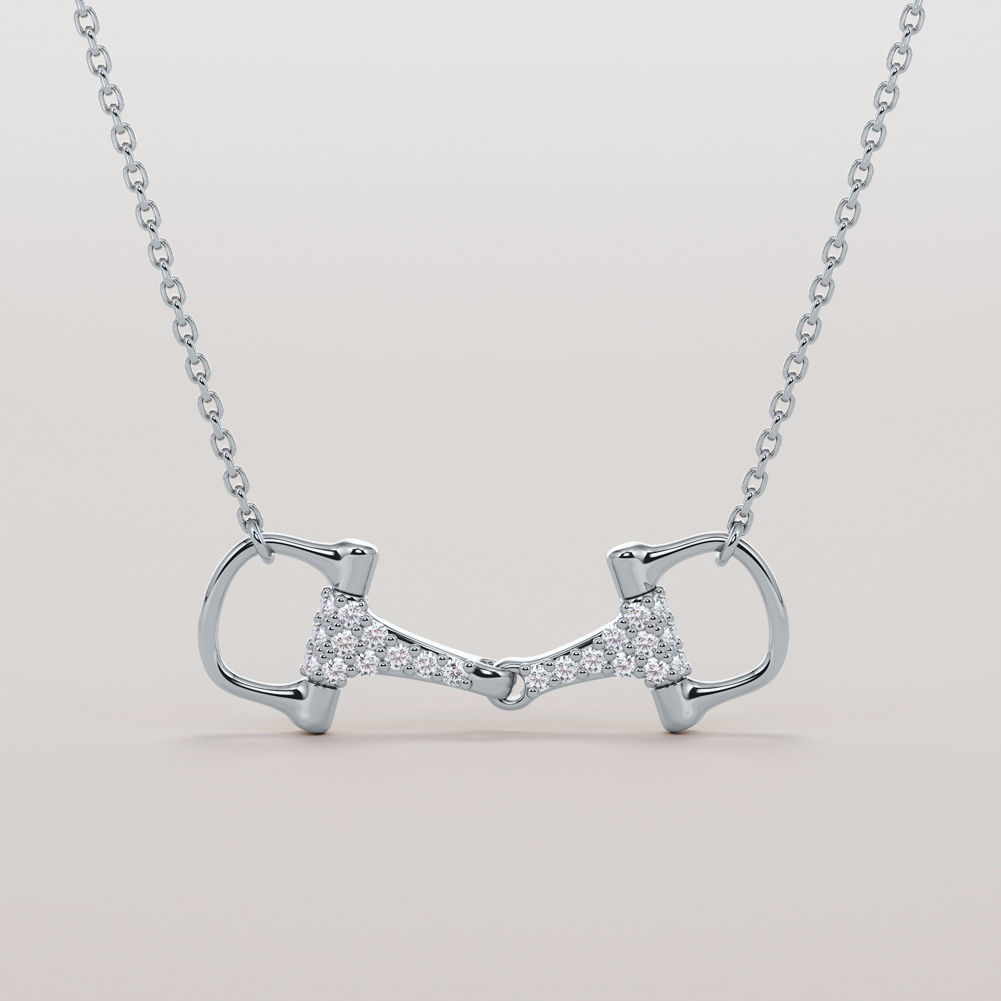 Bit Necklace With White Diamonds - Gold