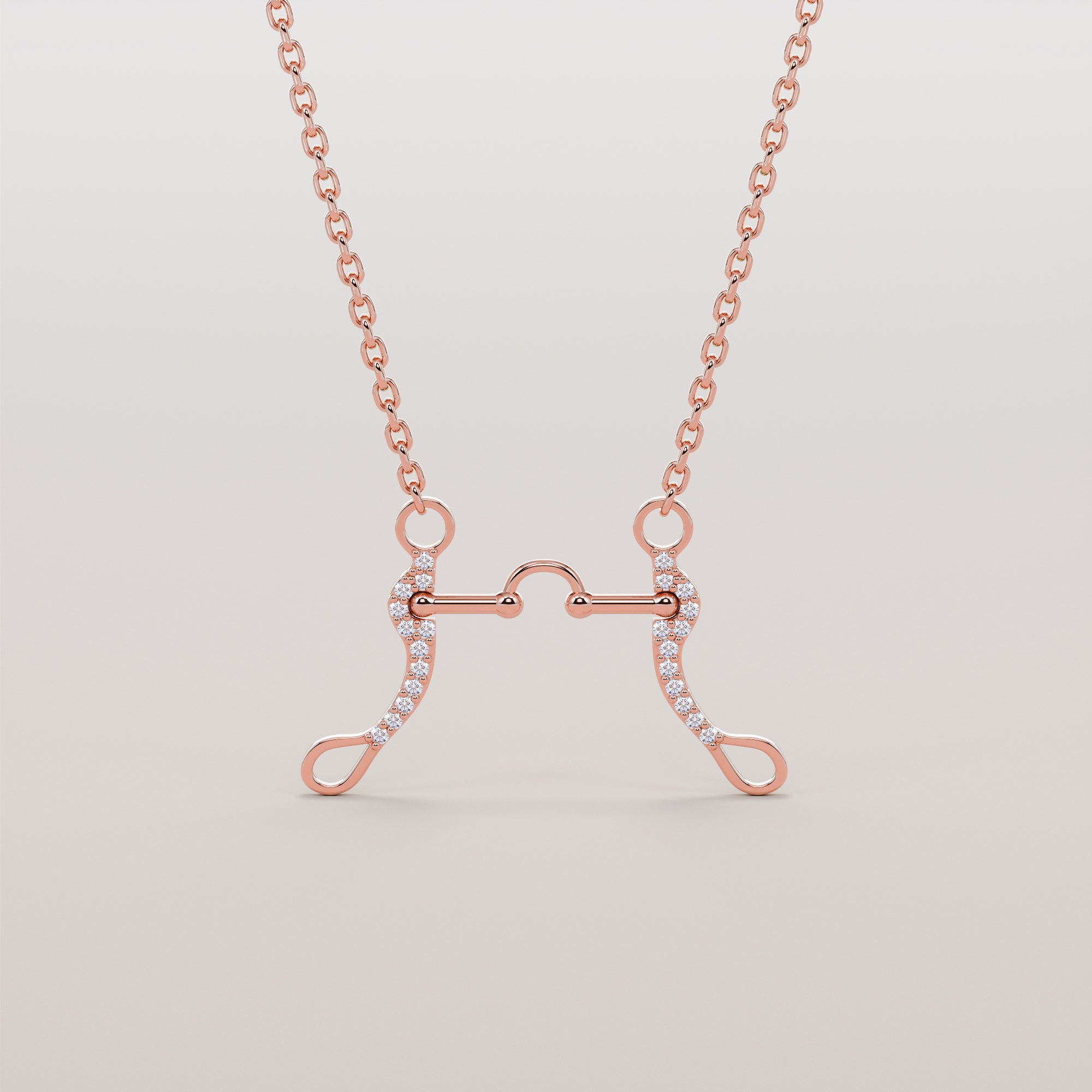 Korkshin Bit Necklace With White Diamonds - Gold