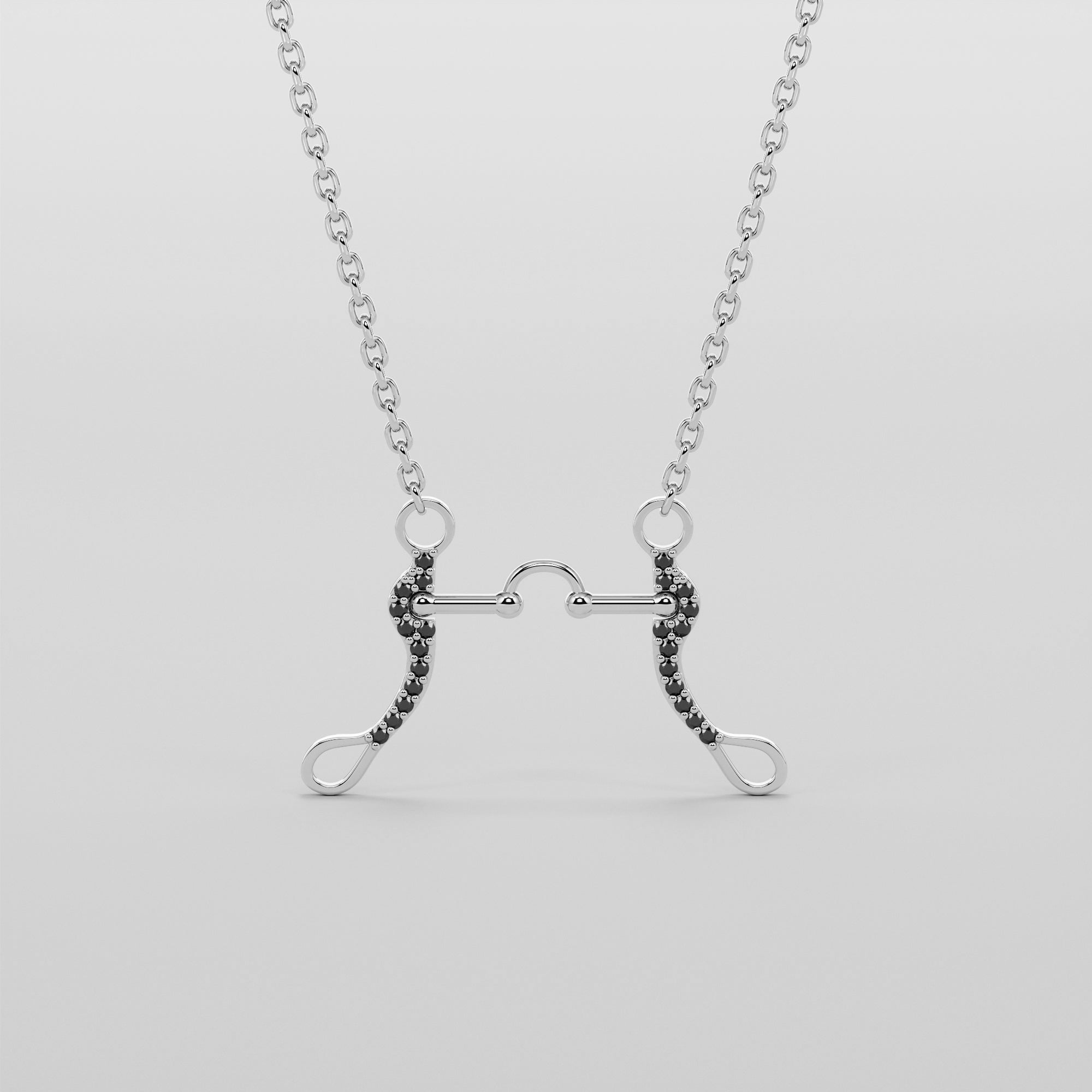 Korkshin Bit Necklace With Black Diamonds - Gold