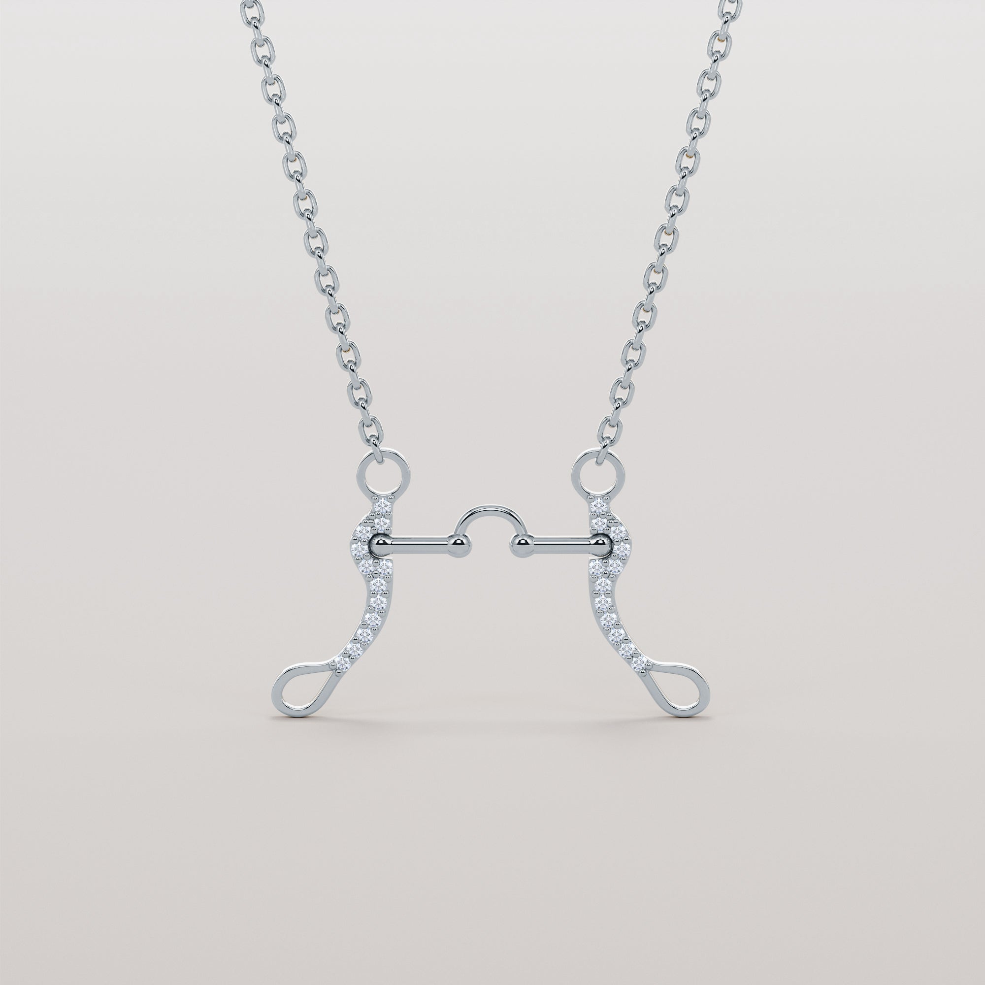 Korkshin Bit Necklace With White Diamonds - Gold