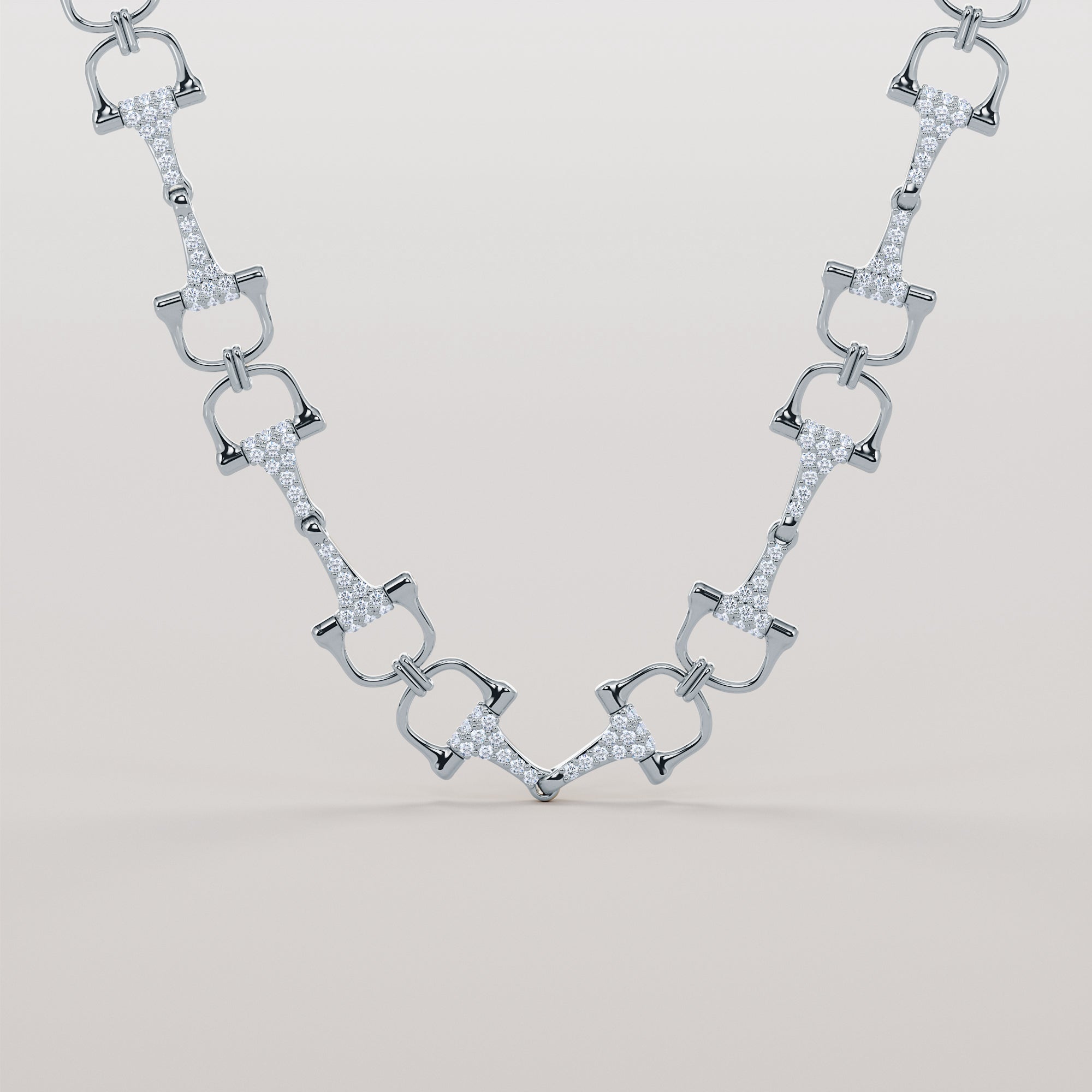 Bits Necklace With White Diamonds - Gold