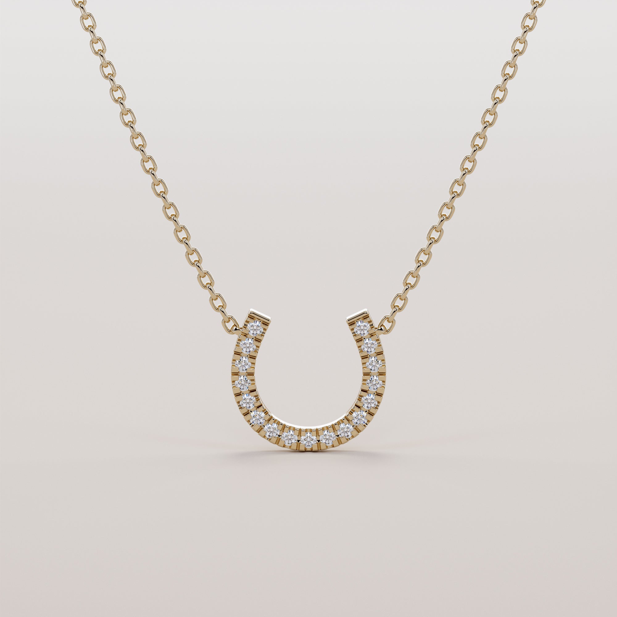 Hoof Necklace With White Diamonds - Gold