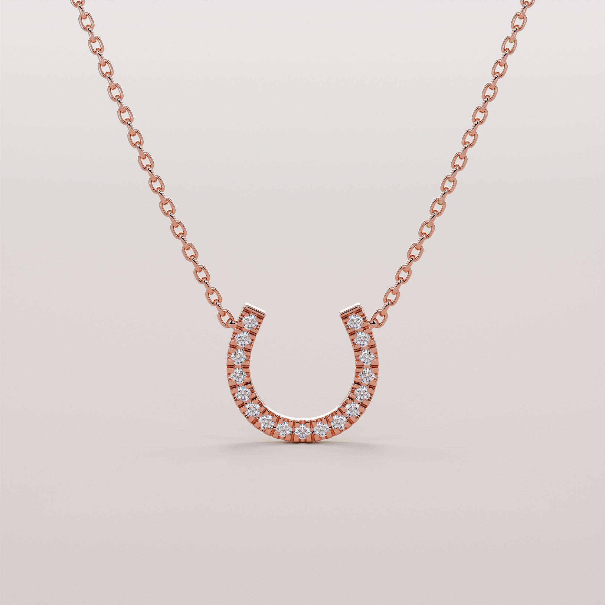 Hoof Necklace With White Diamonds - Gold