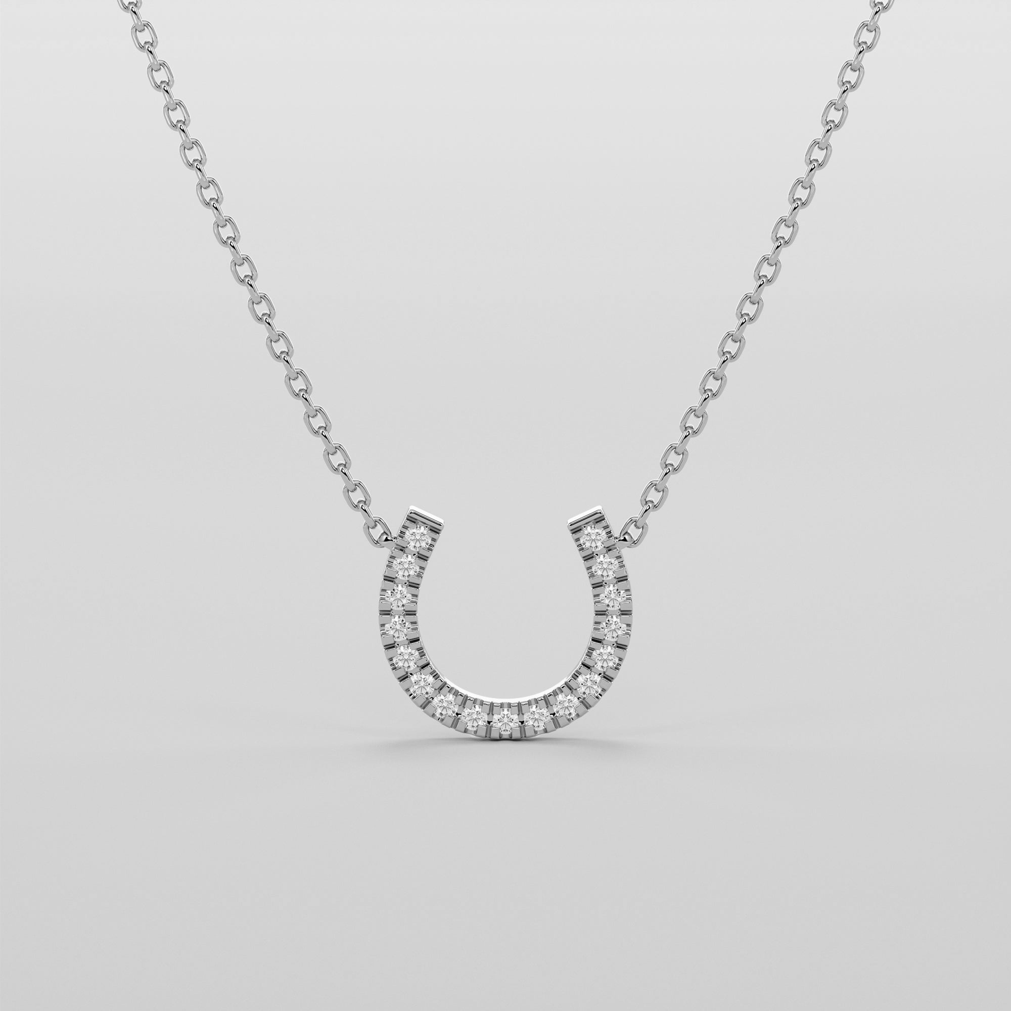 Hoof Necklace With White Diamonds - Gold