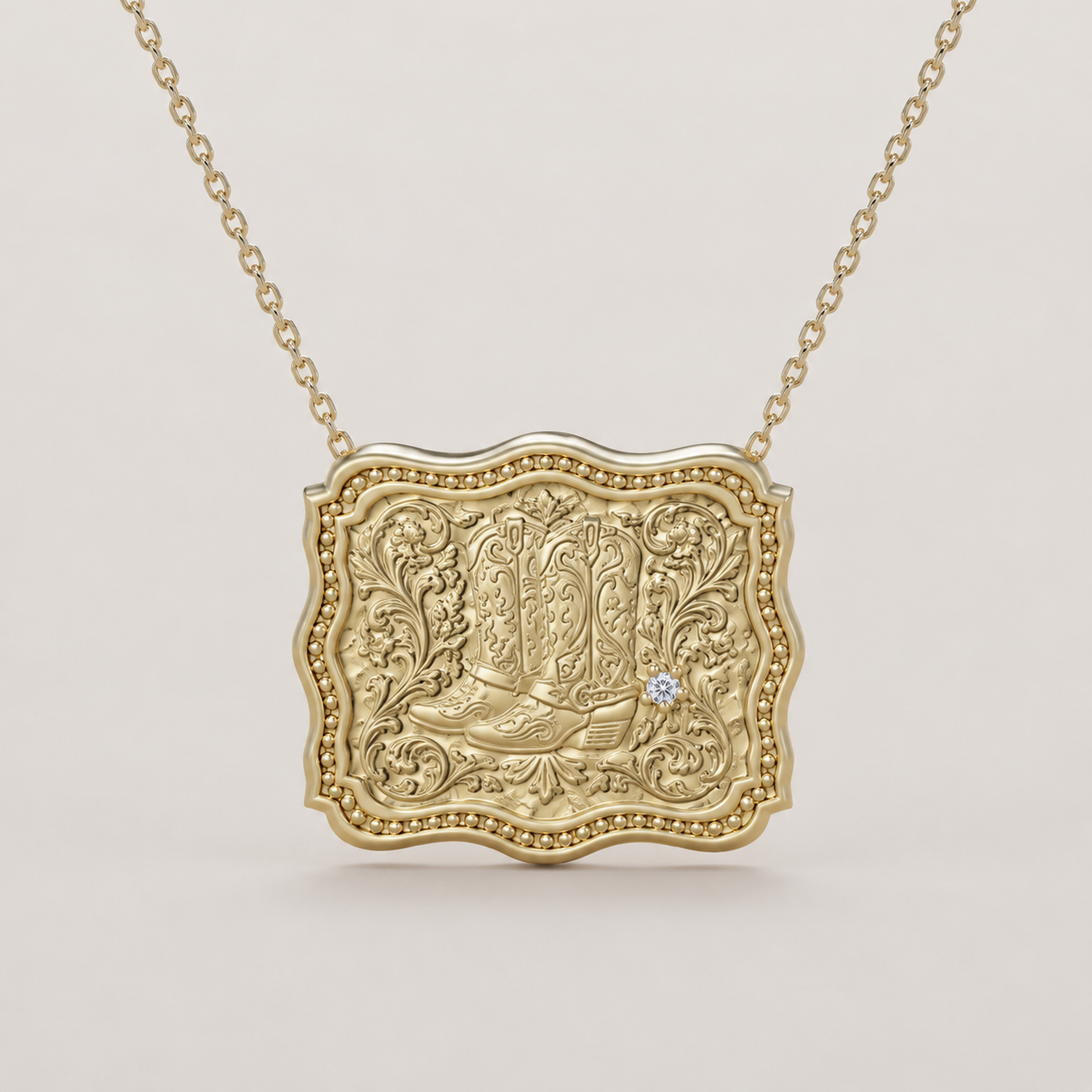 Auren Cowboy Boots Buckle Necklace