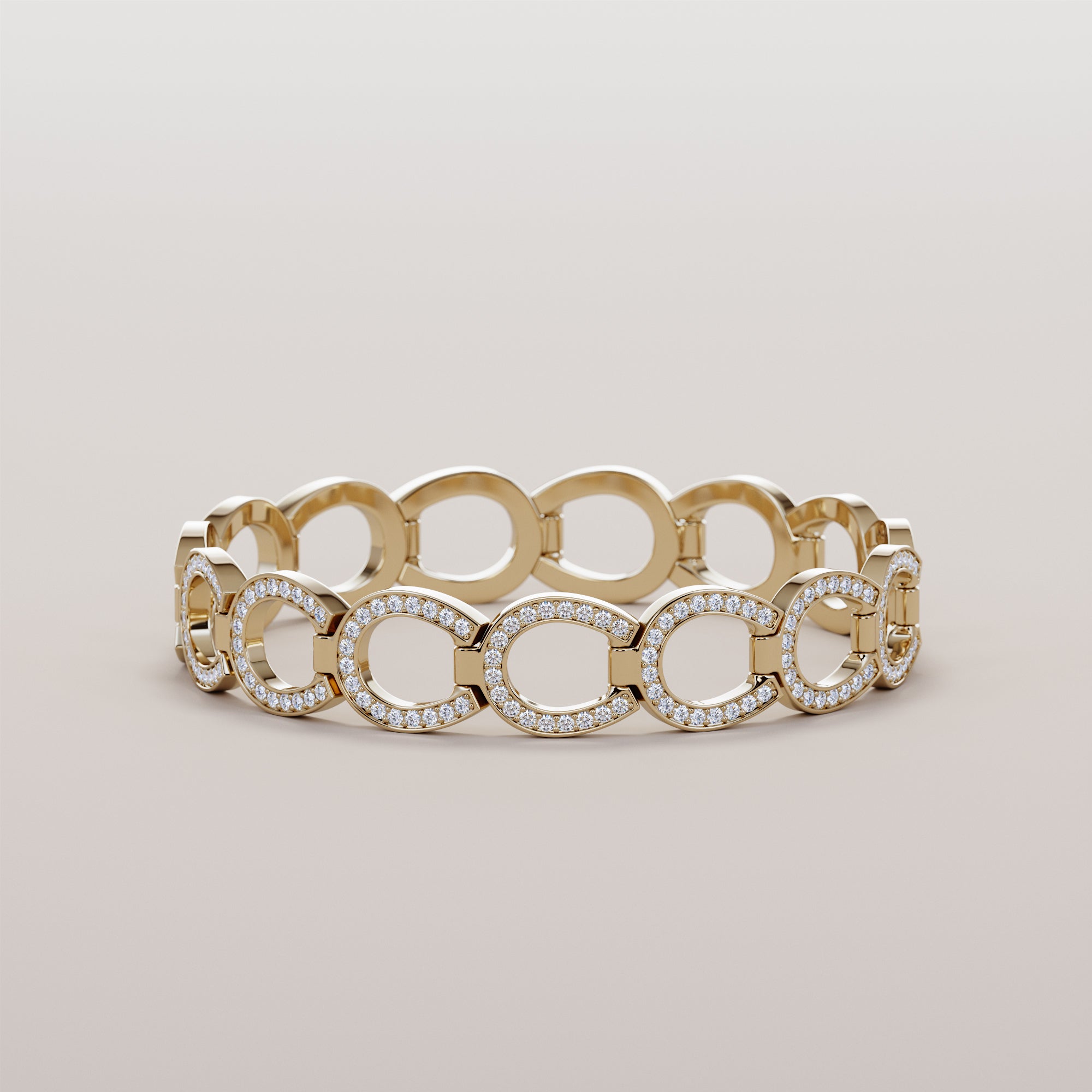 Hoofs Ring With White Diamonds - Gold