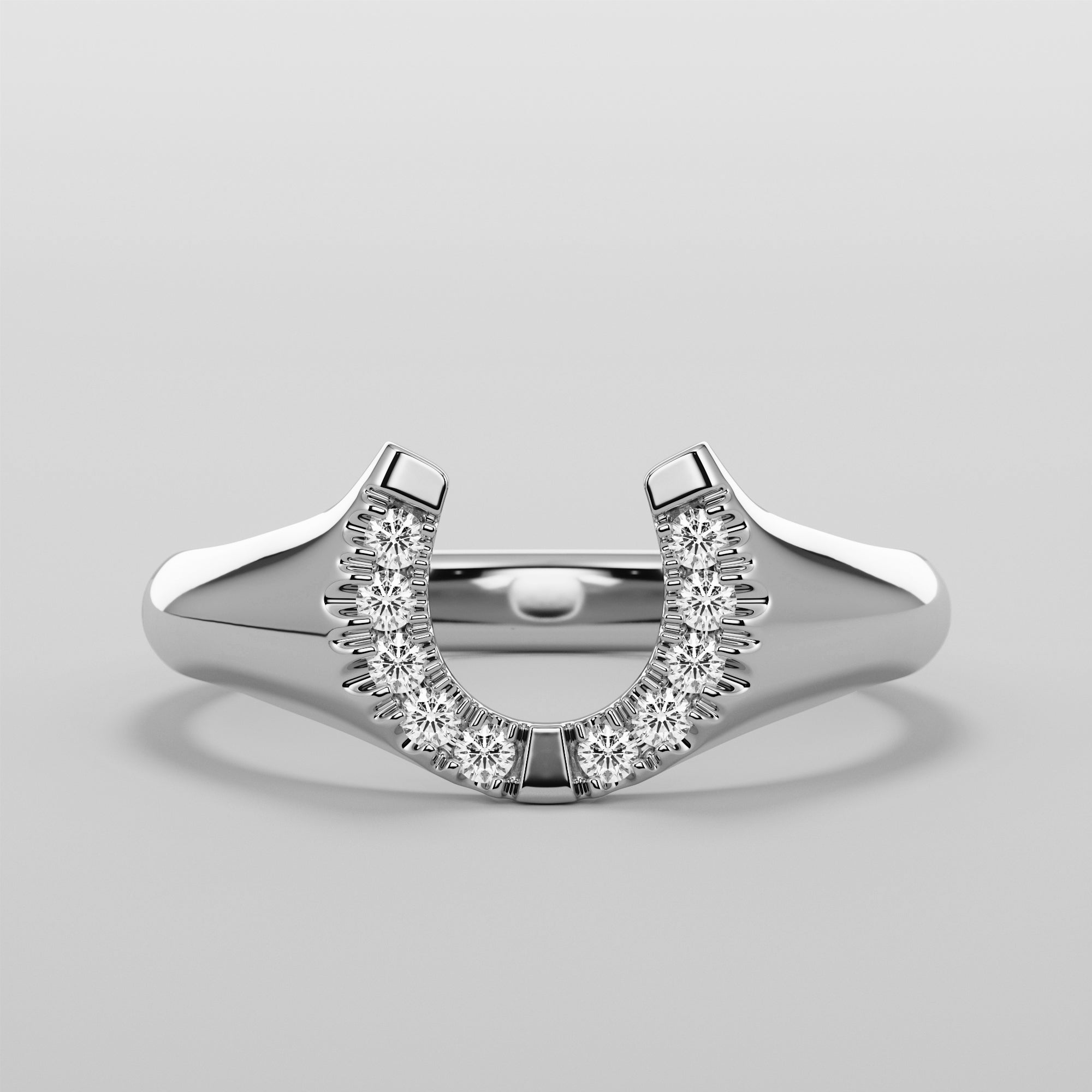 Hoof Ring With White Diamonds - Gold