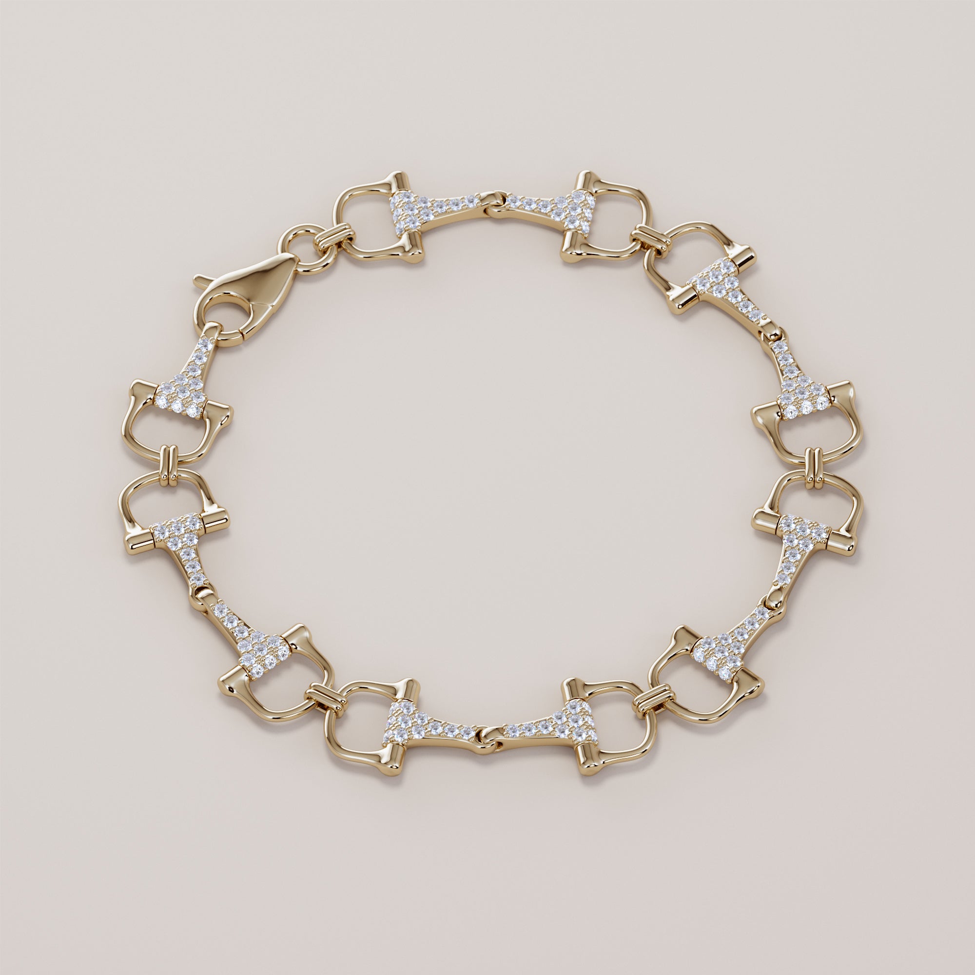Bits Bracelet With White Diamonds - Gold