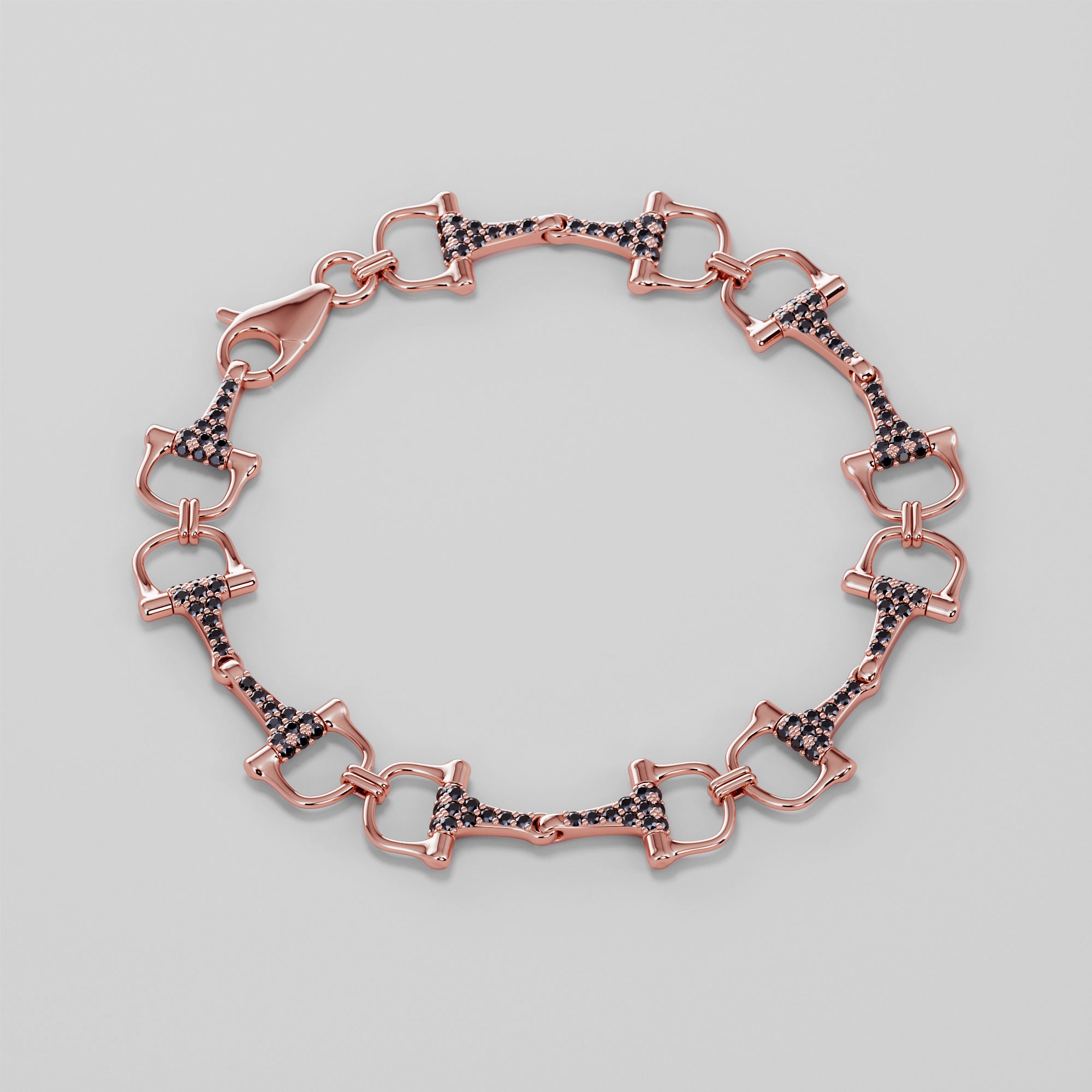 Bits Bracelet With Black Diamonds - Gold