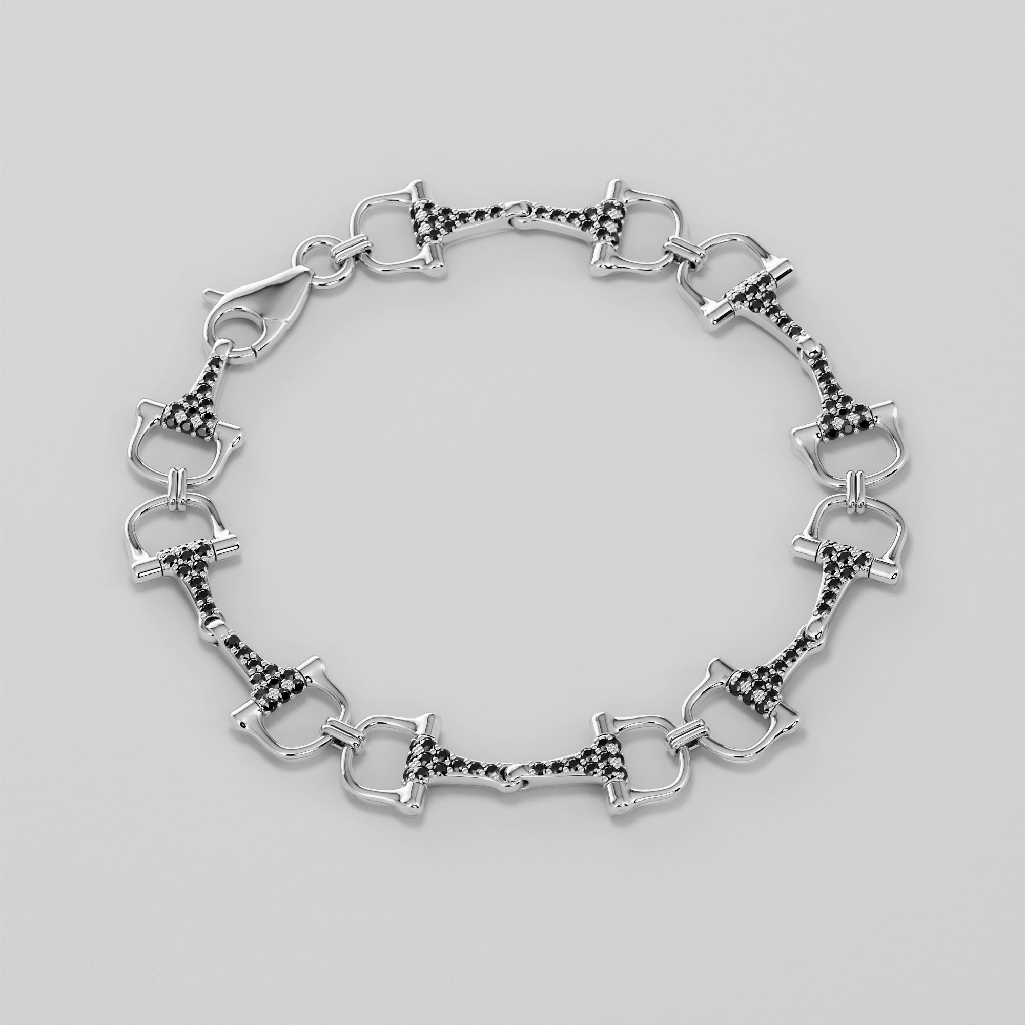 Bits Bracelet With Black Diamonds - Gold