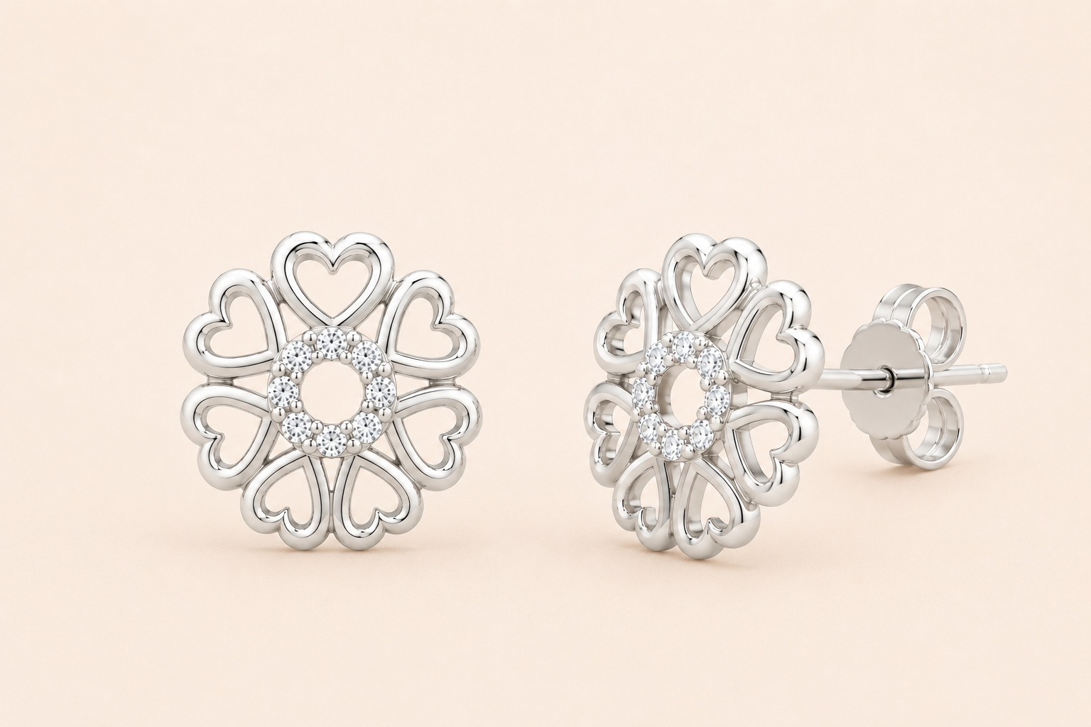 Solen Heart Spurs Stude Earrings