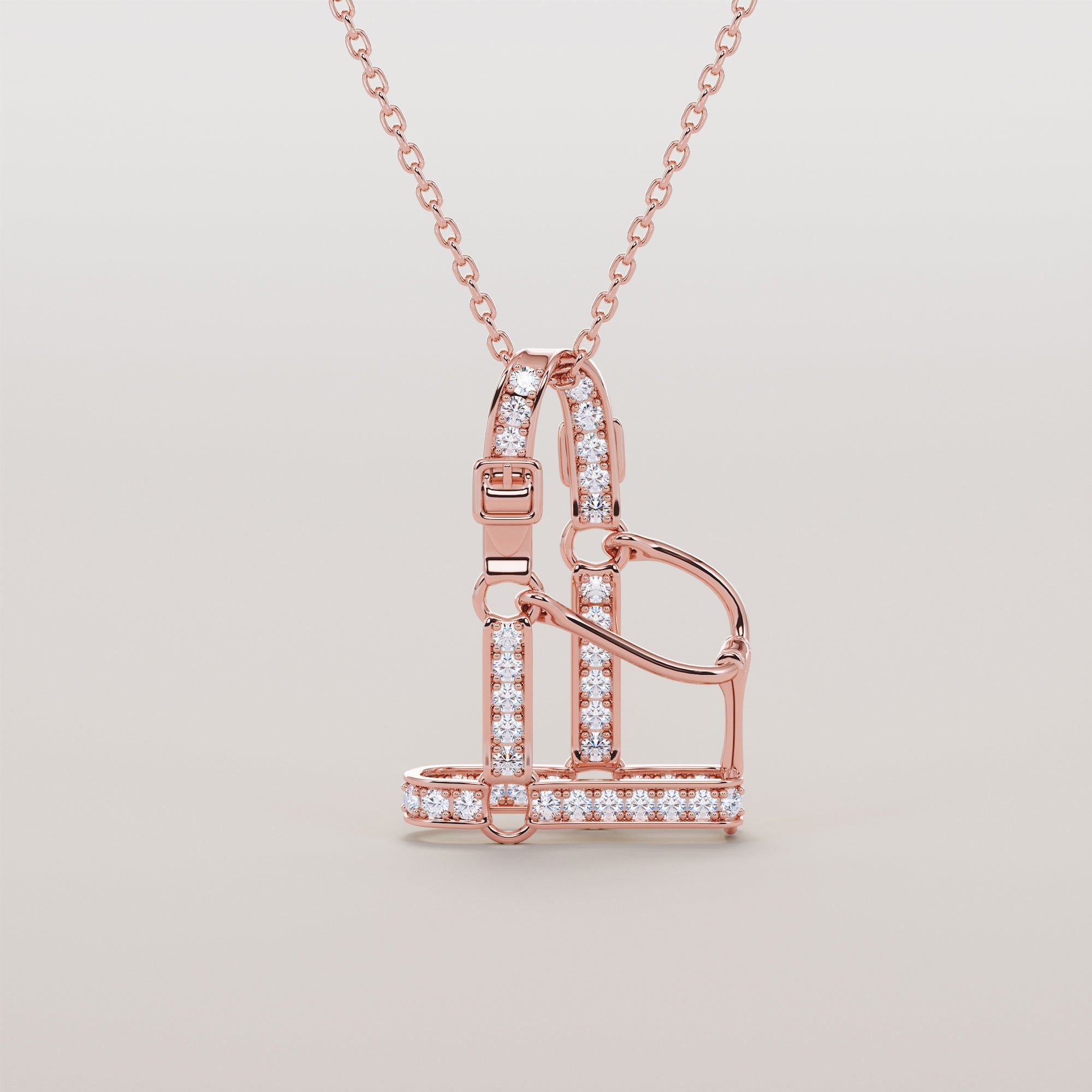 Halter Necklace With White Diamonds - Gold