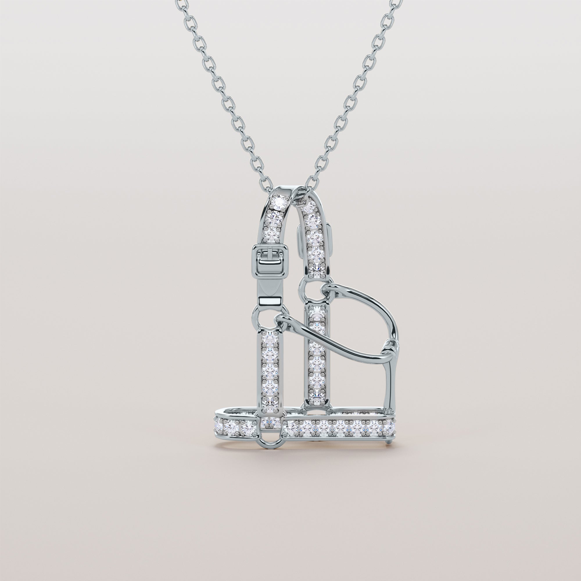 Halter Necklace With White Diamonds - Gold