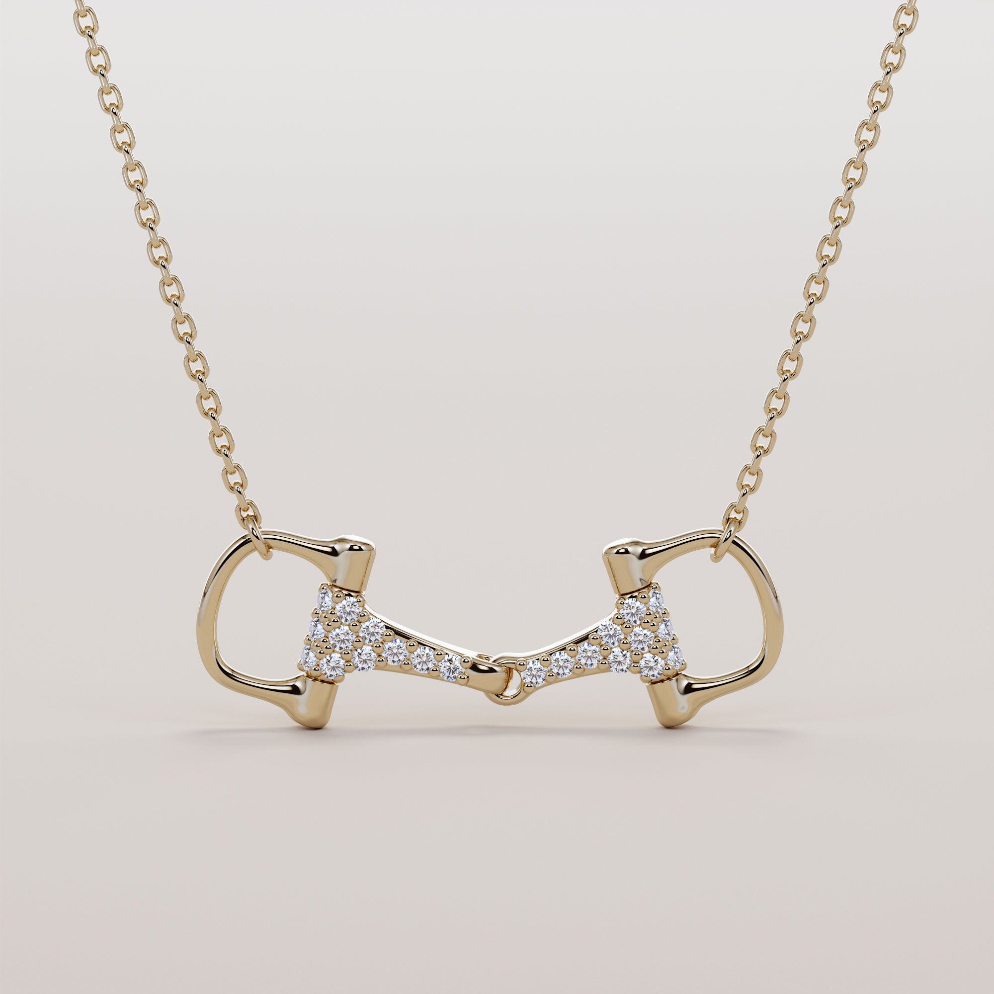Bit Necklace With White Diamonds - Gold