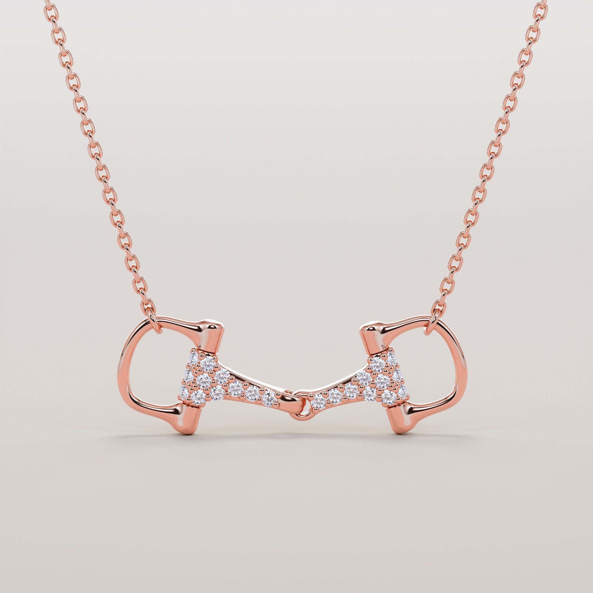 Bit Necklace With White Diamonds - Gold