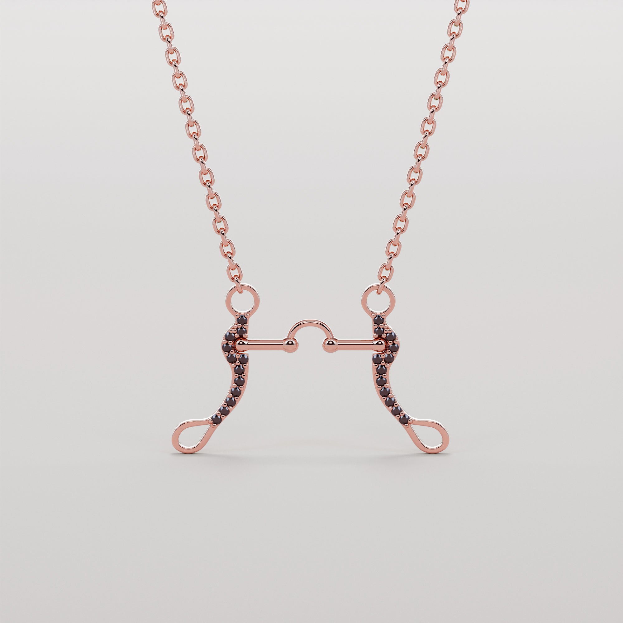 Korkshin Bit Necklace With Black Diamonds - Gold