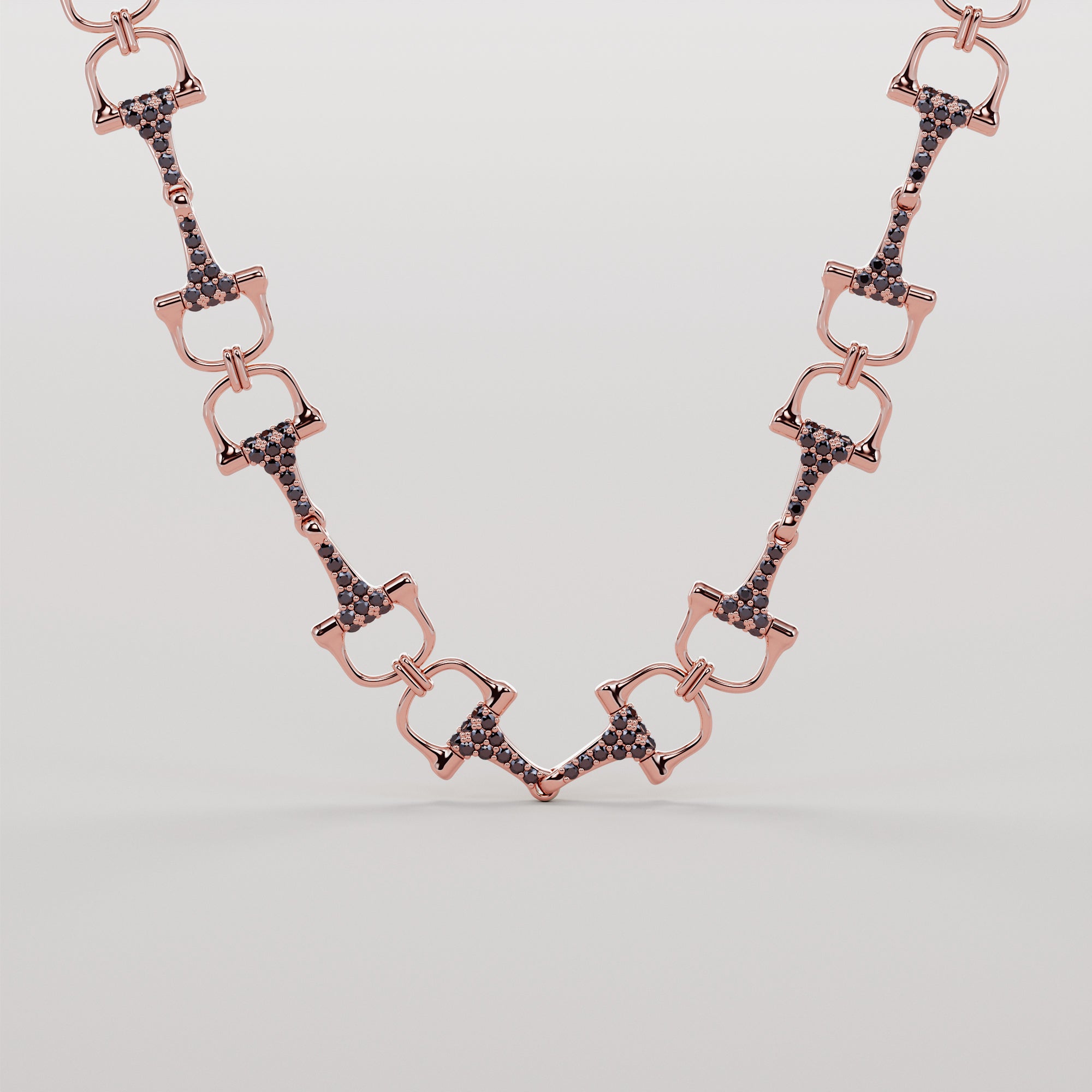 Bits Necklace With Black Diamonds - Gold