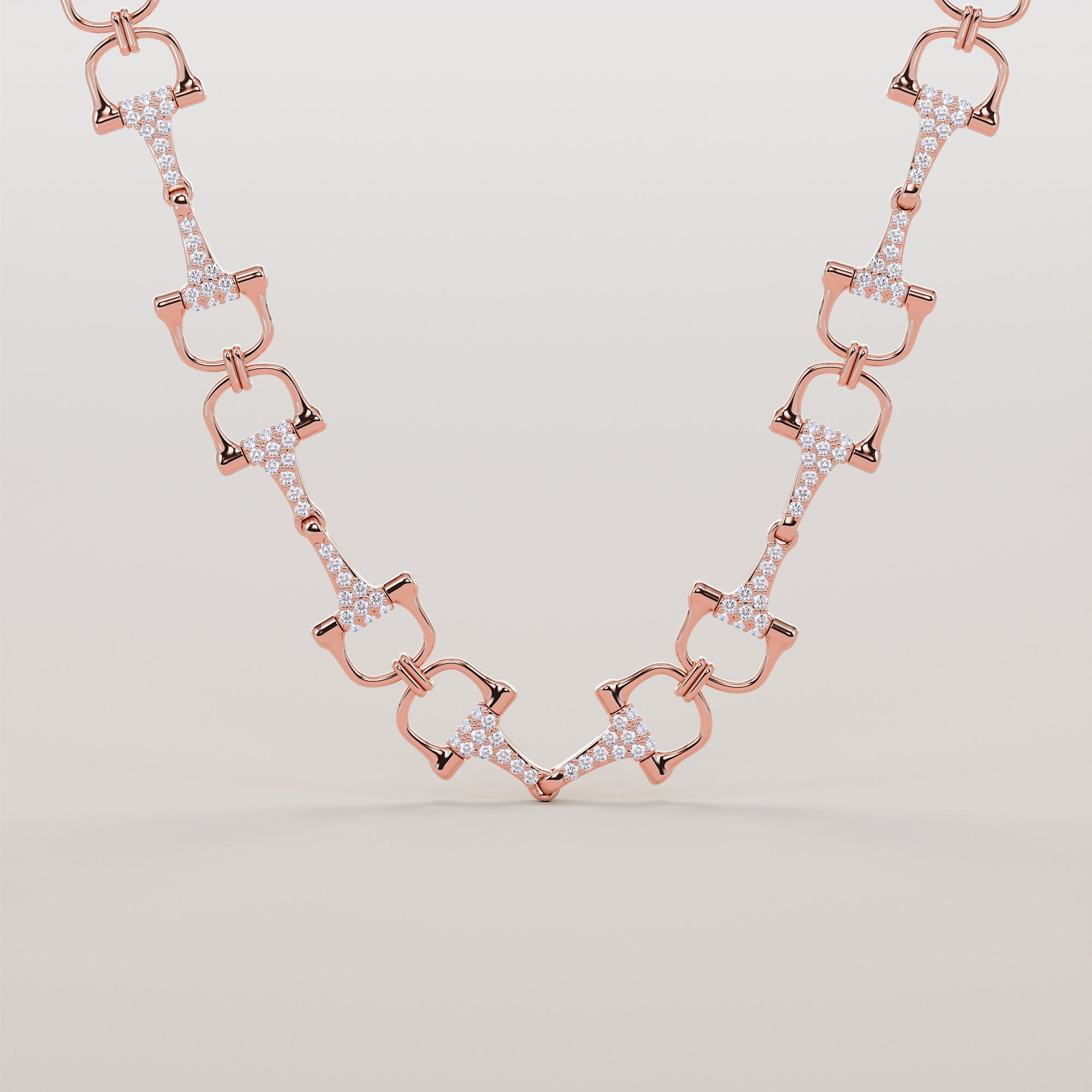 Bits Necklace With White Diamonds - Gold