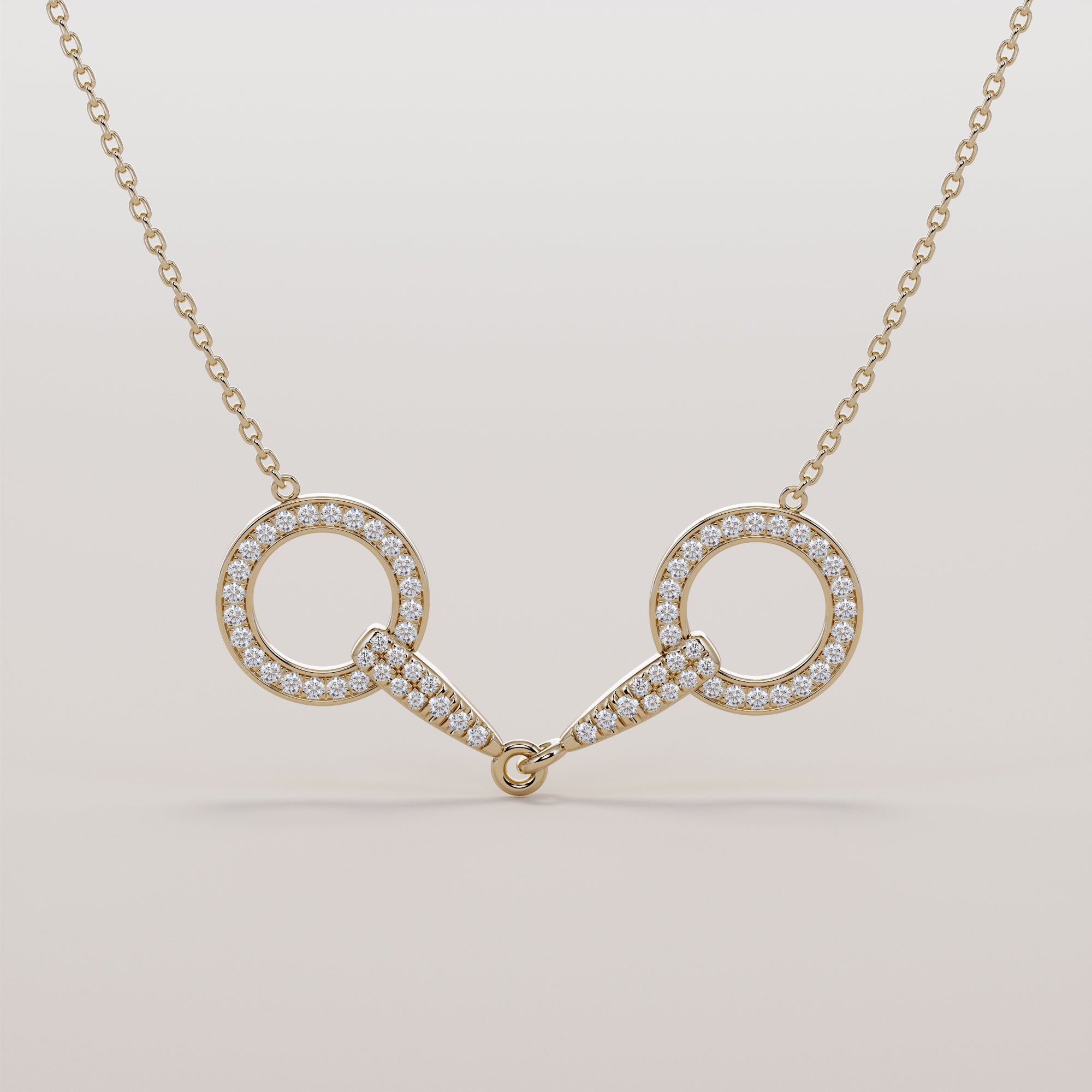 Bit O Necklace With White Diamonds - Gold