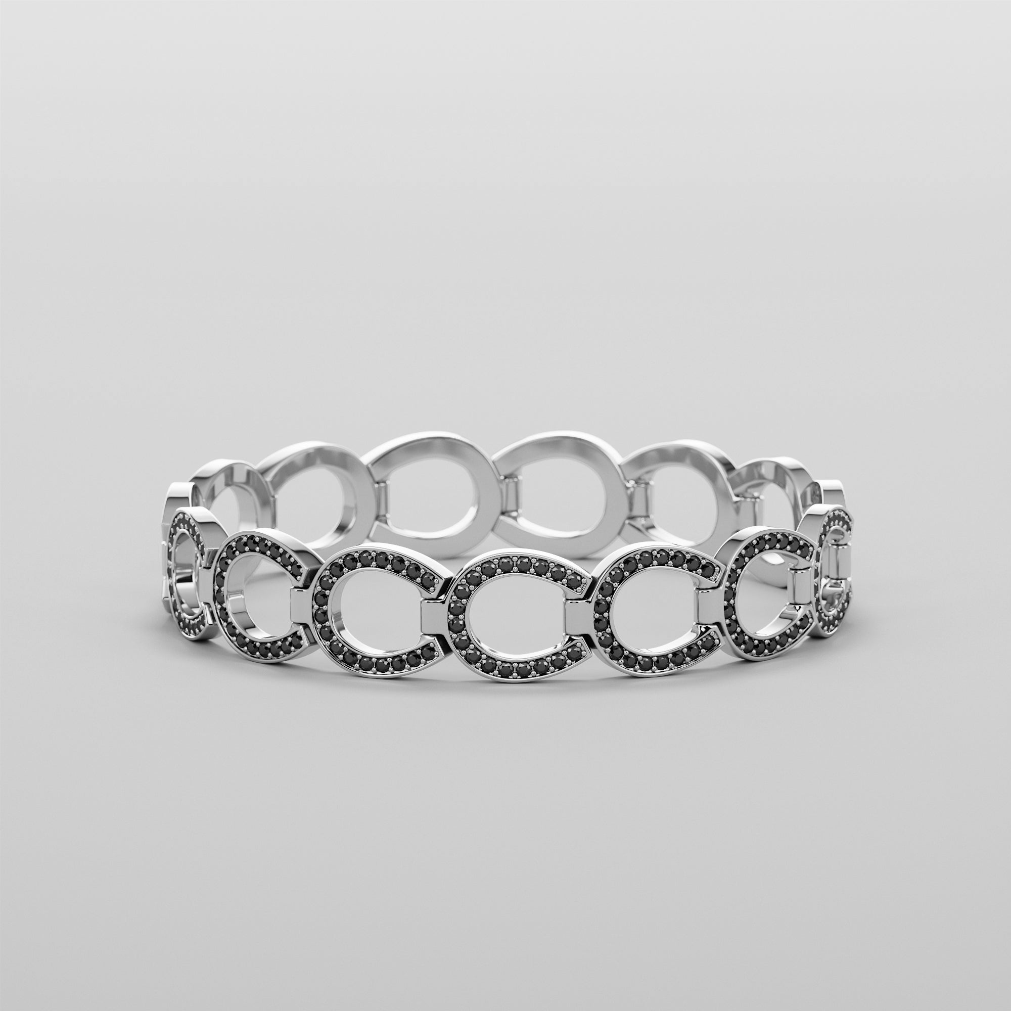 Hoofs Ring With Black Diamonds - Gold